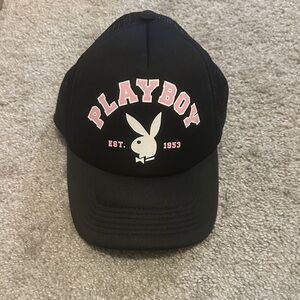 PLAYBOY Black Cap with Pink Logo